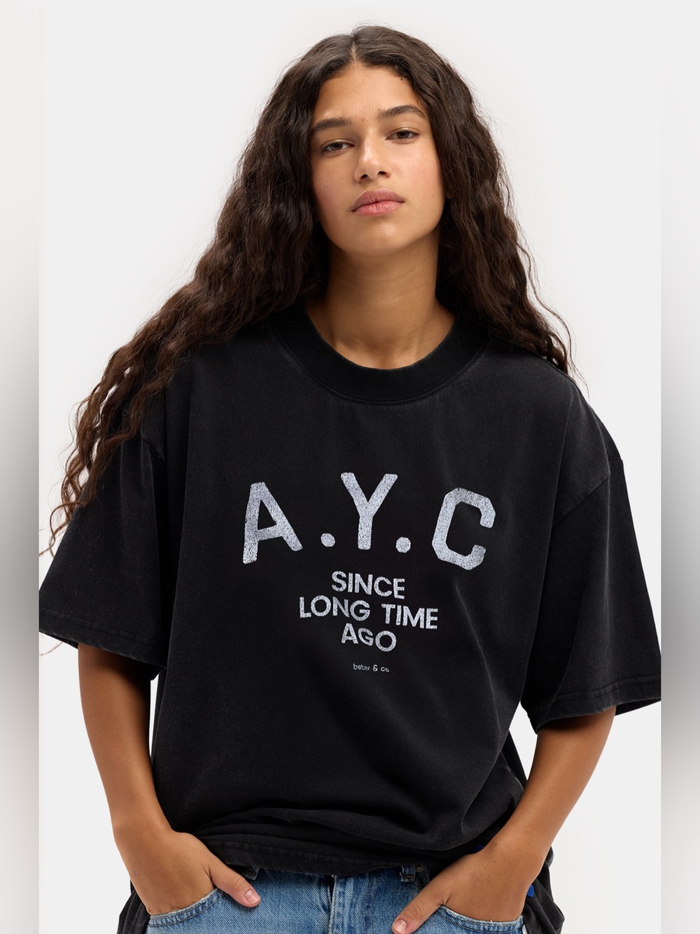 Beber & co A.Y.C (Am Yisrael Chai) unisex T-SHIRT- DUST BLACK size Small